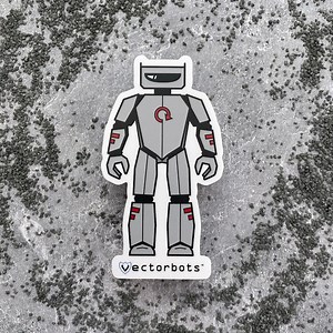 Robot Sticker, Vinyl Decal, Gift for Fun, Gray, Red, Black, Vector, Zero - Etsy UK