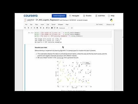 Machine Learning Coursera | Practice Lab Logistic regression