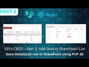SPFx CRUD Operations Part 3 | Add Item to SharePoint List using React, Fluent UI & PnP JS