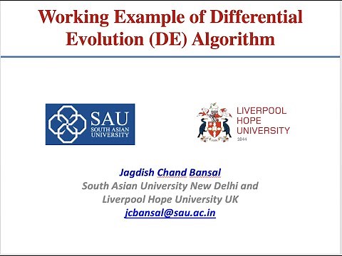 Working Example of Differential Evolution (DE) Algorithm