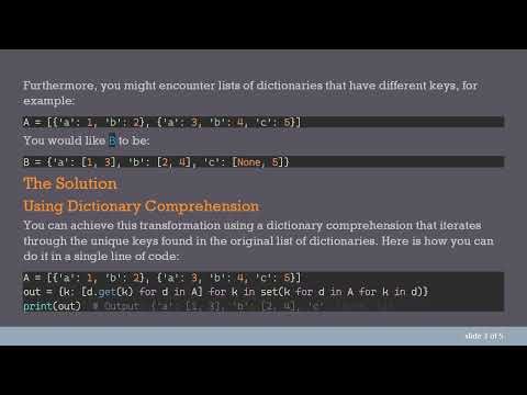 Create a Dictionary with Lists as Values from a List of Dictionaries in Python Using Comprehension