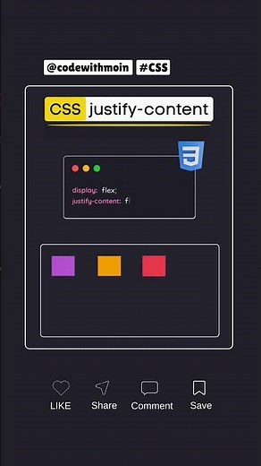CSS justify-content Explained Visually (Flexbox Alignment Tutorial) 🎯 #CSS #WebDev