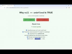 JavaScript 26: Why null == undefined Is TRUE