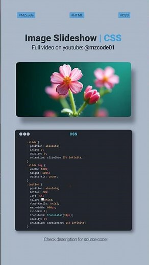 Create a STUNNING CSS Image Slideshow (No JavaScript!) 🔥#csstips #cssshorts #css