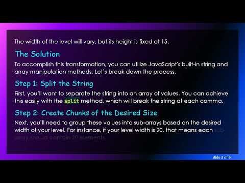 Converting Level Strings to Arrays in JavaScript