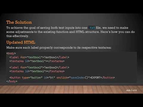 How to Save Two Text Inputs into One Text File Using JavaScript