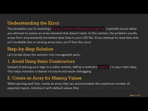 Resolving the ArrayIndexOutOfBoundsException in Java When Reading CSV Files into an ArrayList