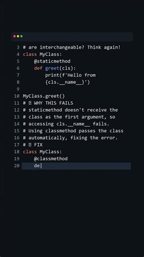 This Python Line Will Fool You | Think staticmethod and classmethod are interchangeable? Thin