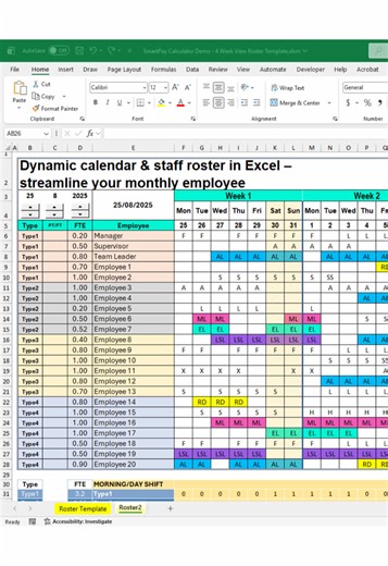 Create a Dynamic Employee Schedule Template in Excel