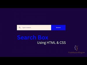 How To Make A Search Bar Using HTML & CSS | HTML CSS Tutorial For Beginners