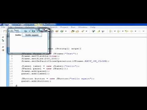 Create JFrame + JPanel + button: SWING/GUI in Java TUTORIAL/HELP NO visual editor