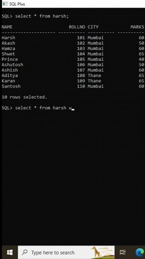 How To Use Basic SQL Queries Using SQL Plus For DBMS #shorts #sql #dbms