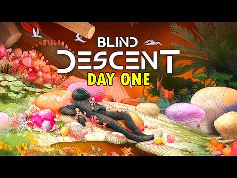 Day 1 in this NEW ALIEN WORLD Survival Game - Blind Descent Gameplay
