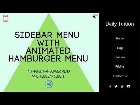 Responsive Sidebar Navigation Menu Using HTML, CSS and JavaScript