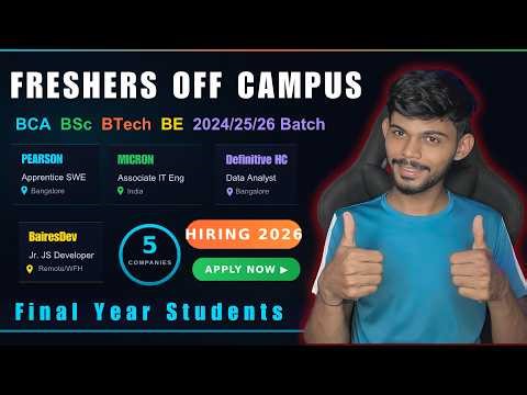 Pearson, Micron, MetLife, BairesDev, Definitive Healthcare Hiring 2026 🔥 Freshers Off Campus Drive