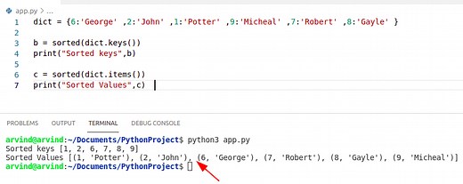Sort a Dictionary by Key in Python