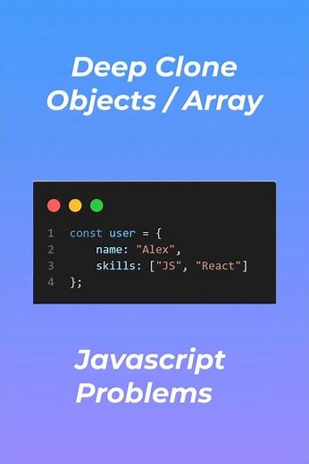 How to deep clone objects or array in javascript ? #coding #javascript #codingtips