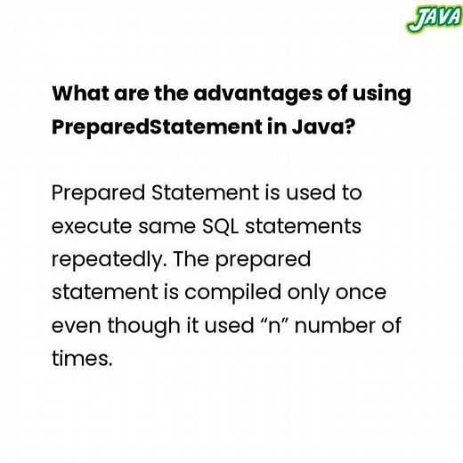 Advantages of using PreparedStatement ‪@javasip-official‬