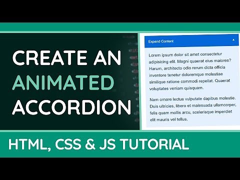 How to Create an Animated Accordion/Collapsible Content - HTML, CSS & JavaScript - Website Tutorial