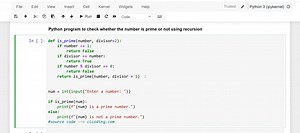 Day 8 Python Program to check whether the number is prime or not using recursion | Python Coding