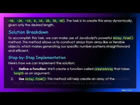 Create a Dynamic Array of Numbers: From -10 to + 10 Based on Desired Length