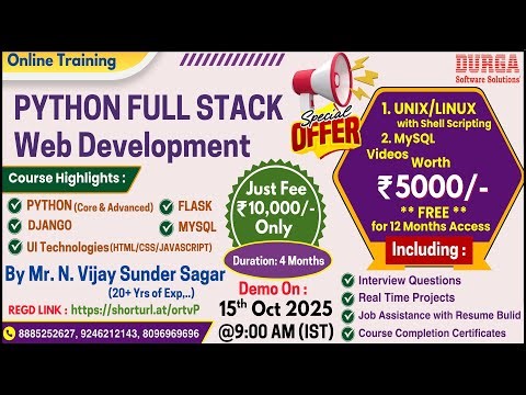 PYTHON FULL STACK Web Development Online Training @ DURGASOFT