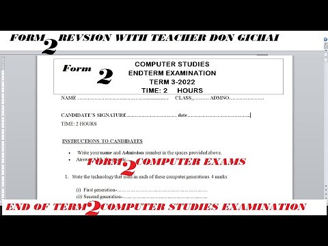 FORM 2 Computer Studies Examination | End of Year Computer Studies Exam Revision | End of term 3