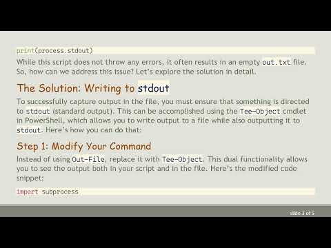 Resolving PowerShell Command Output Issues in Python Scripts
