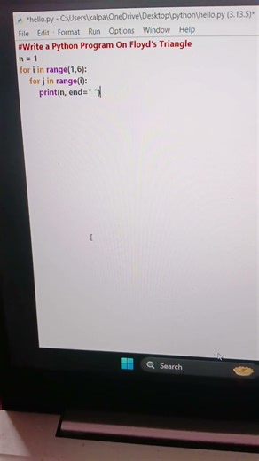🔺 Floyd’s Triangle in Python | Simple Number Pattern Program for Beginners 🐍✨
