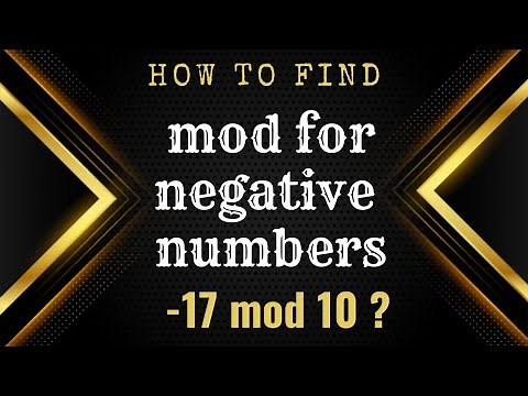 How to find mod for negative numbers
