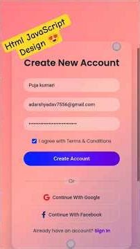 Beautiful Registration Form with Validation | HTML CSS JavaScript Tutorial#coding#programming#html