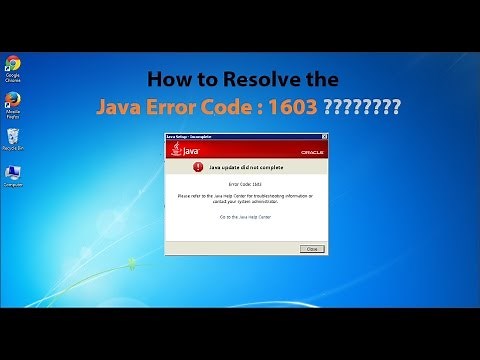 How to resolve the java error code 1603 || java update did not complete.
