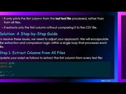 How to Effectively Compare Columns from Multiple Text Files to a CSV in Python