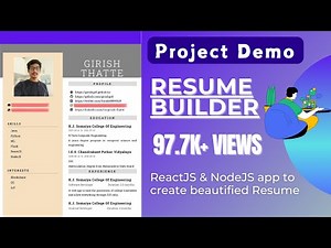 Resume Builder Web App Tutorial | React + Node + MongoDB | Full-Stack Project (MERN)