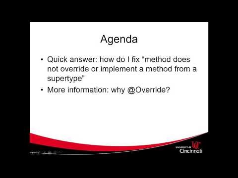 What is @Override? Fix method does not override or implement a method from a supertype