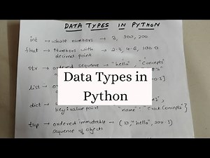 DATA TYPES IN PYTHON | Simplest Introduction