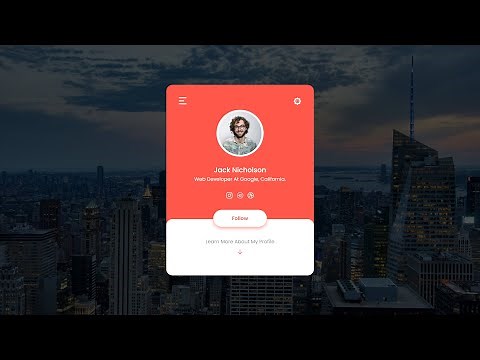 How To Make Profile Card Using HTML and CSS | User Profile Page Design with HTML & CSS