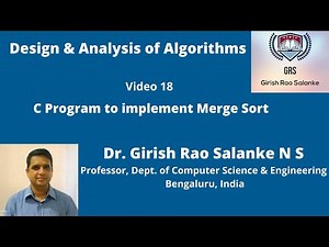 18 C Program to implement Merge Sort