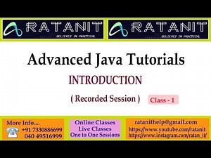 #Advanced Java Tutorials || Introduction || by Mr.Ratan || class-01