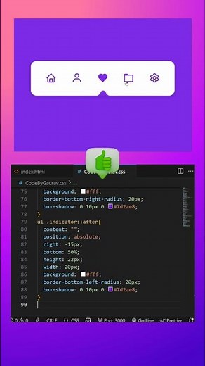🧩 Tab Navigation with Smooth Transitions #webdevelopment #coding #htmlcss #shorts