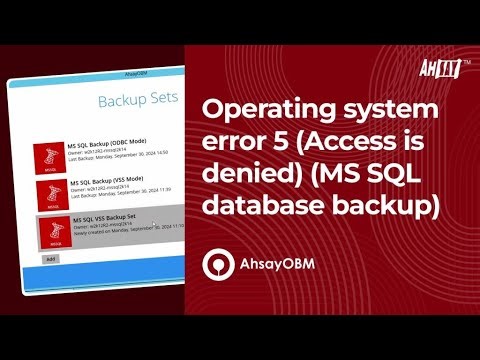 Operating system error 5 (Access is denied) (MS SQL database backup)