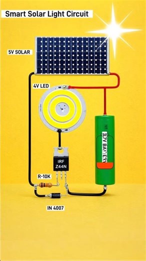 Smart Solar LED Circuit with Lithium Battery