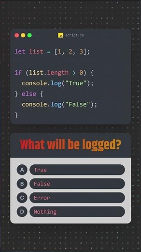 Can you predict this JavaScript output? 🤔 True or False? #JS #CodingQuiz #DevLife