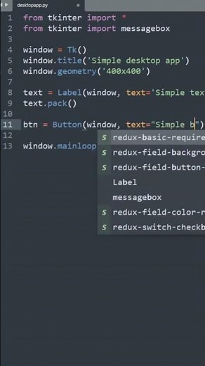 EASIEST WAY to create SIMPLE DESKTOP APP with Python! #programming #python #coding #tutorial