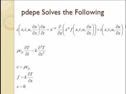 Solving Parabolic PDEs in Matlab
