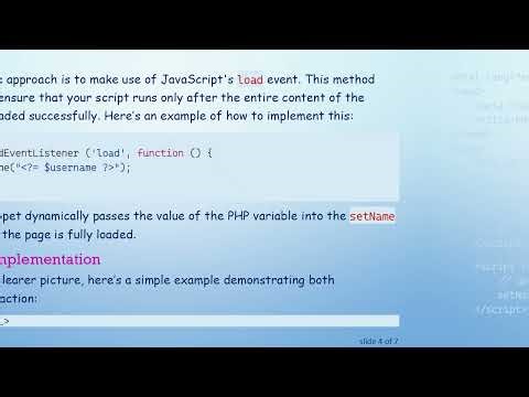 How to Pass Values from PHP to JavaScript on an External Page