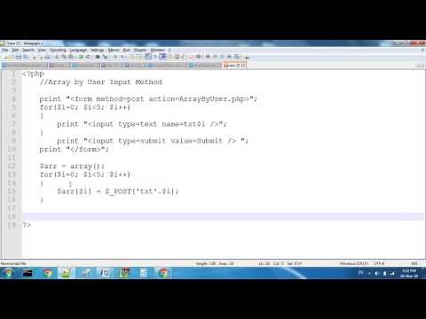 Array By User Input Method In PHP
