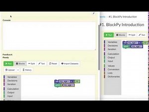 BlockPy - Python Tutorial - Lesson 1 - Introduction - Variable, Value, and Output