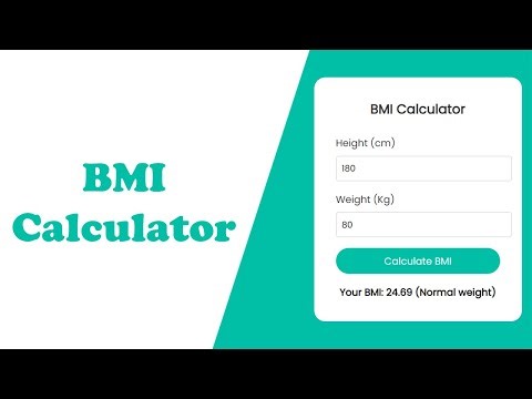 BMI Calculator App Using HTML, CSS & Javascript