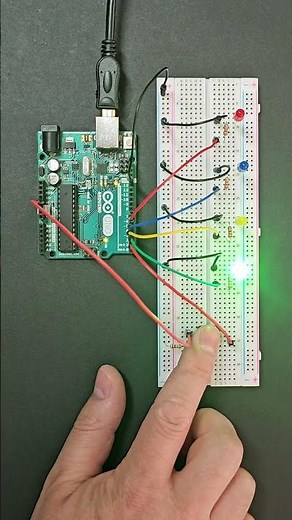 Button-Controlled Loop: Multiple Random LEDs Light Up! 🔴🟢🔵 | Arduino Uno